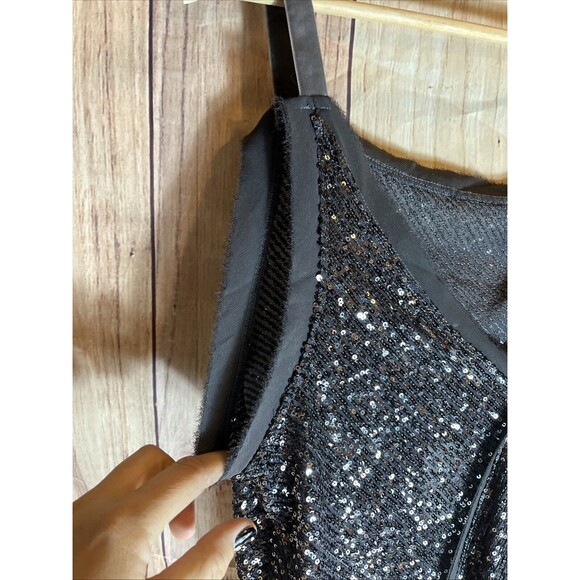 Free People Bodysuit Womens Medium Sequin Spark Party Event Concert 170/96A - Picture 11 of 14